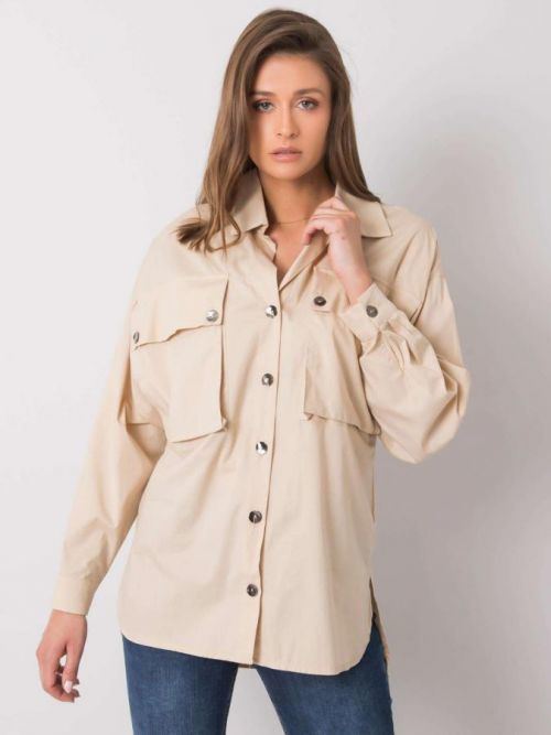 BÉŽOVÁ DÁMSKÁ KOŠILE 346-KS-027.47-BEIGE Velikost: S