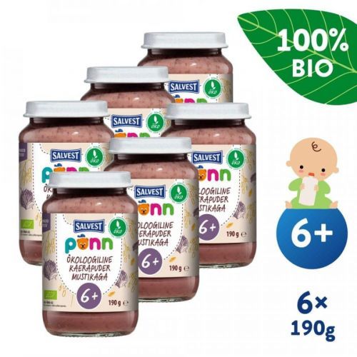 Salvest Põnn BIO Borůvky s ovesnými vločkami 6x (190 g)