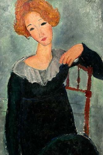 Reprodukce obrazu Amedeo Modigliani - Woman with Red Hair, 60 x 40 cm