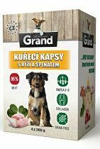 GRAND kaps. deluxe pes kuřecí s rýží a špenát. 4x300g