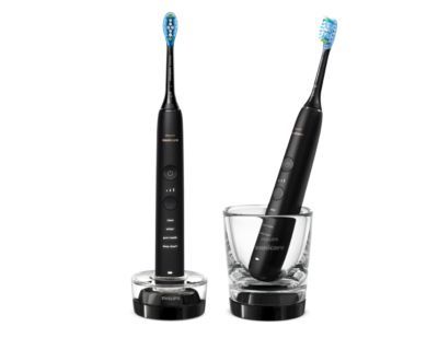 Sonicare Philips 9000 DiamondClean - Sonické Kartáčky S Aplikací A Nabíjecí Sklenička 1+1 - HX9914/54