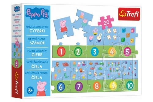 Puzzle vzdělávací Čísla Prasátko Peppa/Peppa Pig 20 dílků 117 x 19,5 cm