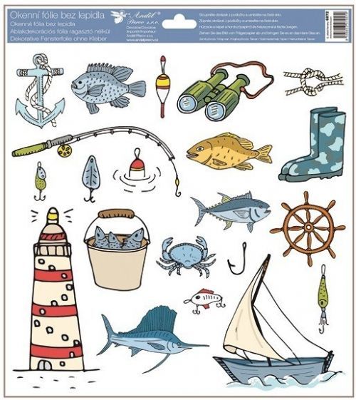Anděl Okenní fólie - Moře a ryby - 30 x 33,5 cm - 6872