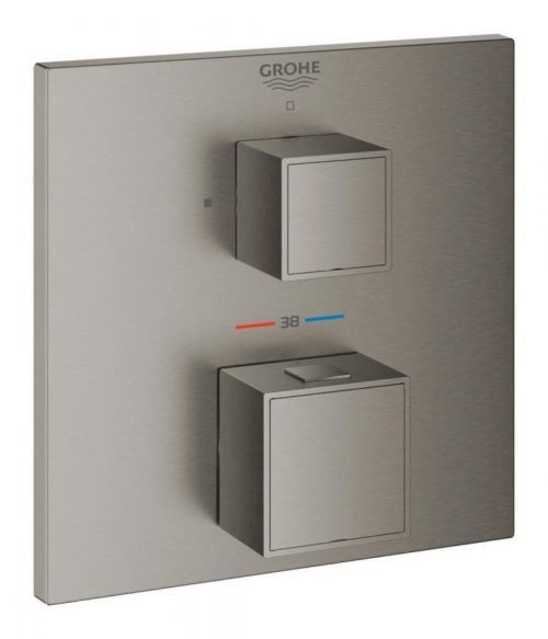 Sprchová baterie Grohe GROHTHERM CUBE bez podomítkového tělesa kartáčovaný Hard Graphite 24153AL0