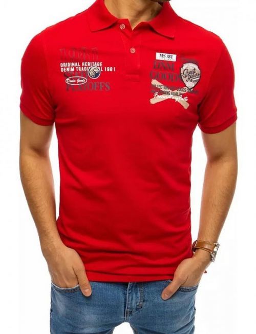 červená polokošile s potiskem