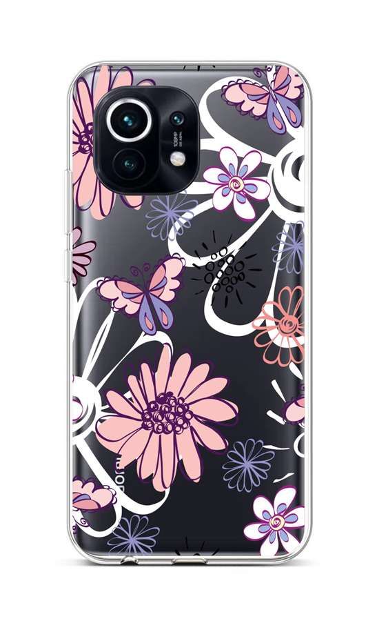 Kryt TopQ Xiaomi Mi 11 silikon Flowers 57829