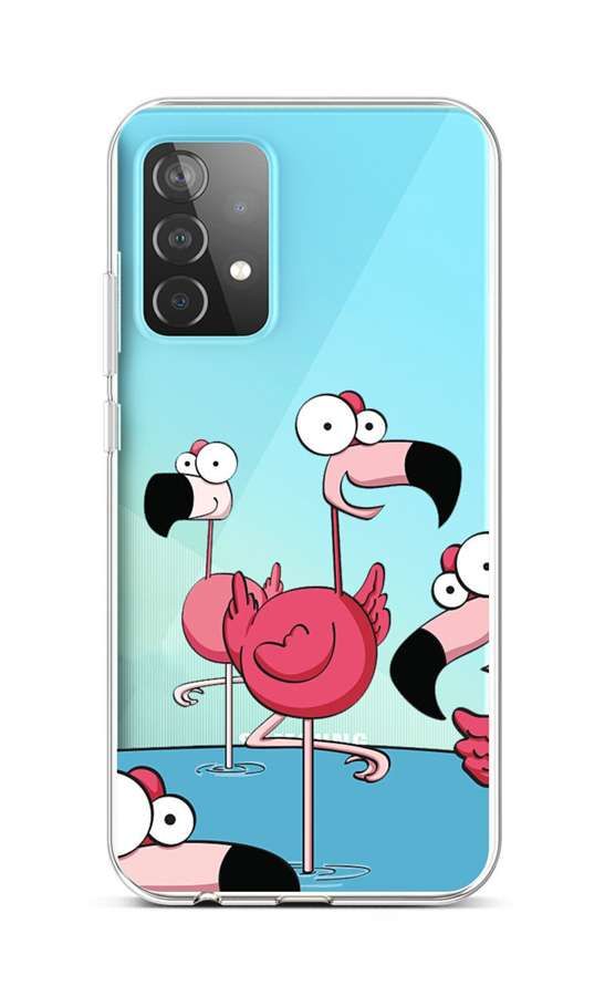 Kryt TopQ Samsung A52 silikon Cartoon Flamingos 57404