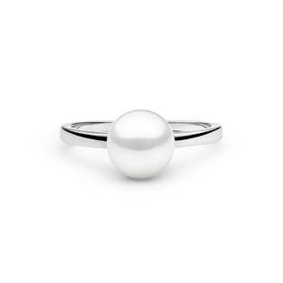 GAURA Stříbrný prsten s bílou perlou - velikost 55 - GA4007W-55