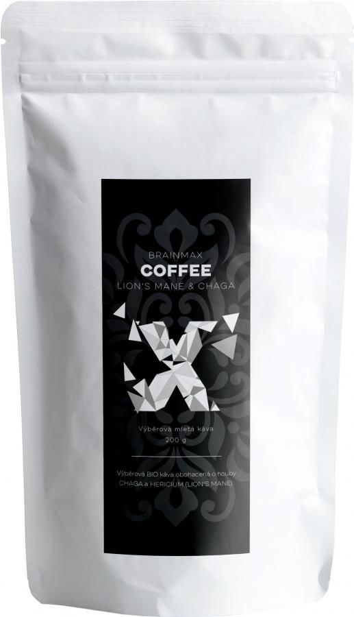BrainMax Coffee - Káva s medicinálními houbami - Lion's Mane & Chaga, 200g
