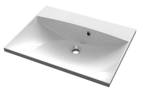 SAPHO MARIA umyvadlo 60x46cm, litý mramor, bez otvoru pro baterii, bílá MA060-0