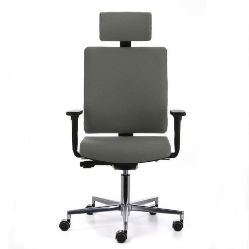 Emagra Kancelářská židle BUTTERFLY s opěrkou hlavy a područkami, šedá