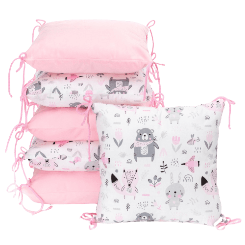 T-Tomi Polštářkový mantinel Velvet, pink bears