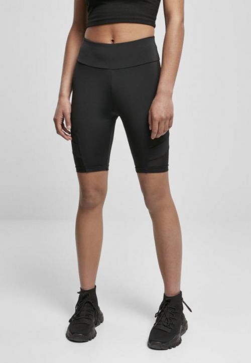 Ladies High Waist Tech Mesh Cycle Shorts - black 3XL