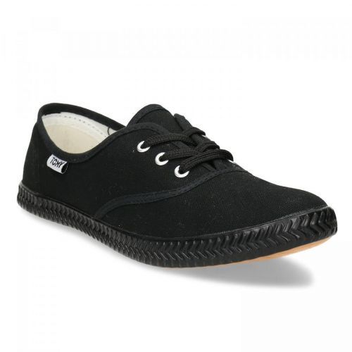 Černé textilní dámské tenisky na šněrování