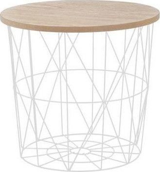 Halmar Odkládací stolek Mariffa - deska přírodní/podnož bílá