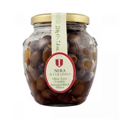 Černé nakládané olivy Marina Colonna (Olives Nero di Colonna) 210 g