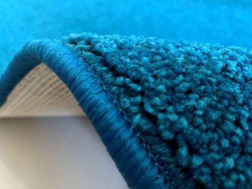 Vopi koberce Běhoun na míru Eton Exklusive turkis - šíře 60 cm s obšitím Modrá