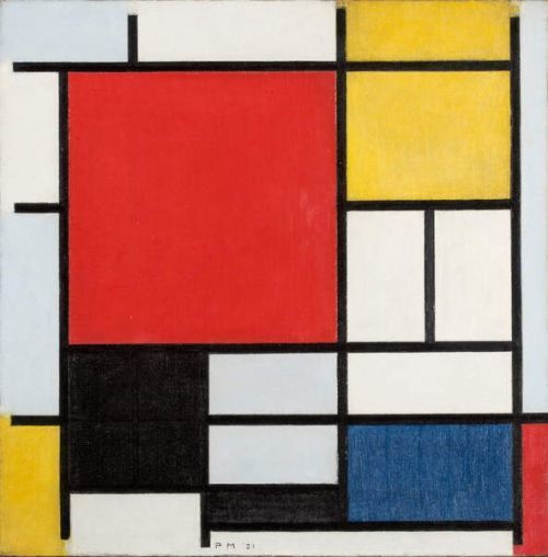 Mondrian, Piet Mondrian, Piet - Obrazová reprodukce Composition with large red plane