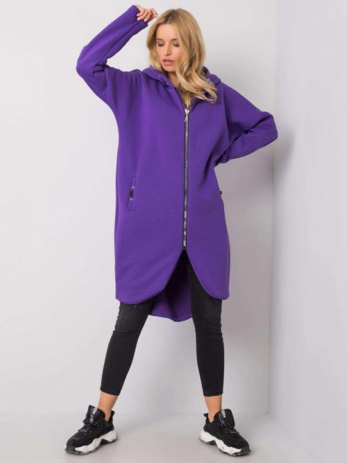 FIALOVÁ DÁMSKÁ DLOUHÁ MIKINA NA ZIP RV-BL-4858-1.99P-PURPLE Velikost: S/M
