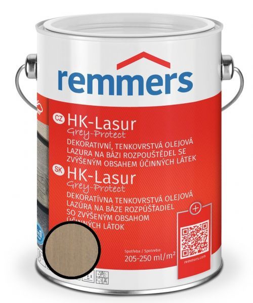 Lazura ochranná Remmers HK Lasur Grey protect stříbrná, 5 l