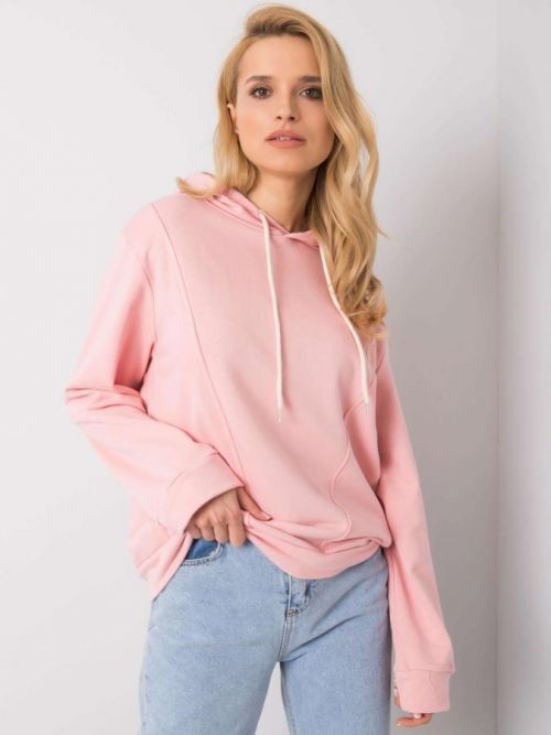 SVĚTLE RŮŽOVÁ DÁMSKÁ MIKINA S KAPUCÍ EM-BL-ES-21-525.10-PINK Velikost: M