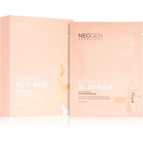 Neogen Dermalogy Probiotics Relief Mask zklidňující plátýnková maska s probiotiky 5 ks