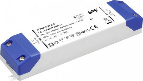 LED driver konstantní napětí Self Electronics SLT60-24VLG-E, 0 do 60 W, 0 - 2.5 A, 24.0 V/DC