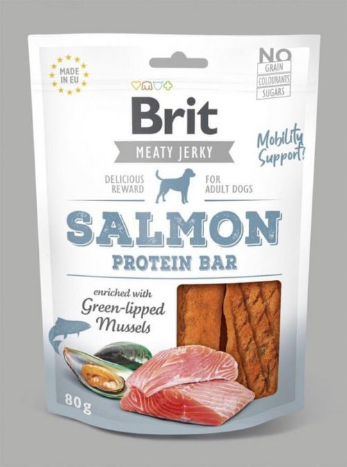 Brit Jerky Salmon Protein Bar 12x 80g