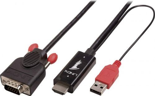 HDMI / VGA kabel LINDY [1x HDMI zástrčka - 1x VGA zástrčka] černá 3.00 m
