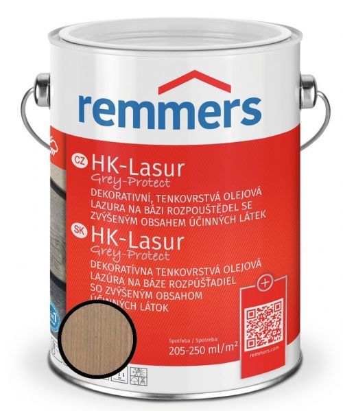 Lazura ochranná Remmers HK Lasur Grey protect jílová, 2,5 l