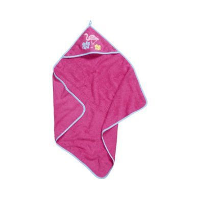 Playshoes Froté ručník s kapucí flamingo růžový
