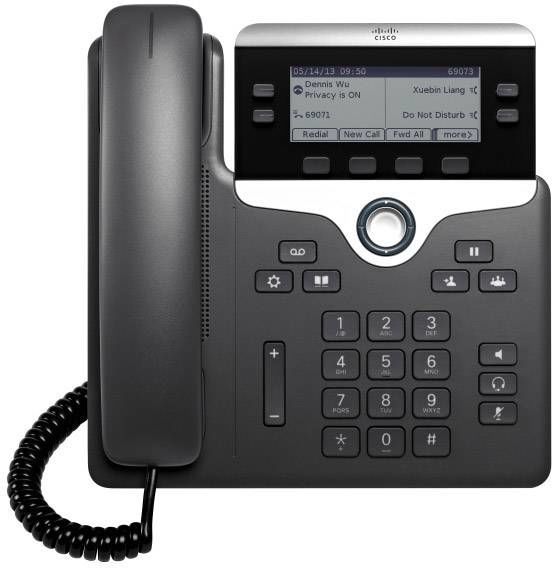 Systémový telefon, VoIP Cisco CP-7821-3PCC-K9= LCD displej černá, stříbrná