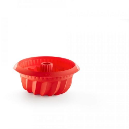 Červená silikonová forma na bábovku Lékué, ⌀ 22 cm