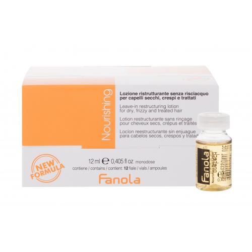 Fanola Nourishing Leave-In Lotion 12 ml hydratační a vyživující ampulky pro suché a lámavé vlasy pro ženy