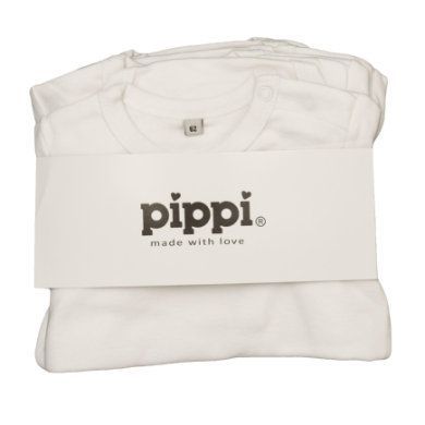 Pippi body s dlouhým rukávem 4-pack bílé