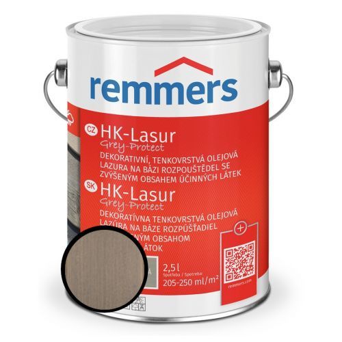 Lazura ochranná Remmers HK Lasur Grey protect okenní, 2,5 l