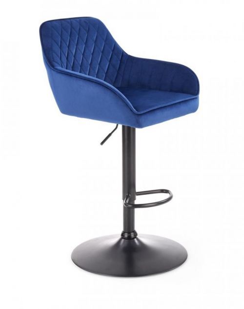 Barová židle H103 samet / kov Halmar Modrá