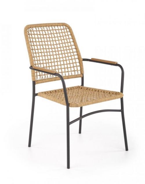 Zahradní židle K457 přírodní / černá Halmar