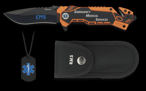 Nůž zavírací Albainox 19432 EMS (Emergency Medical Services) záchranář + Dog Tag