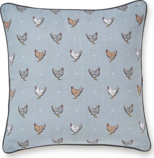 Modrý bavlněný polštář Cooksmart ® Farmers Kitchen, 45 x 45 cm