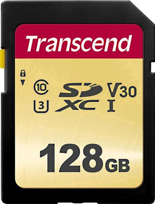 Paměťová karta SDXC, 128 GB, Transcend Premium 500S TS128GSDC500S, Class 10, UHS-I, UHS-Class 3, v30 Video Speed Class