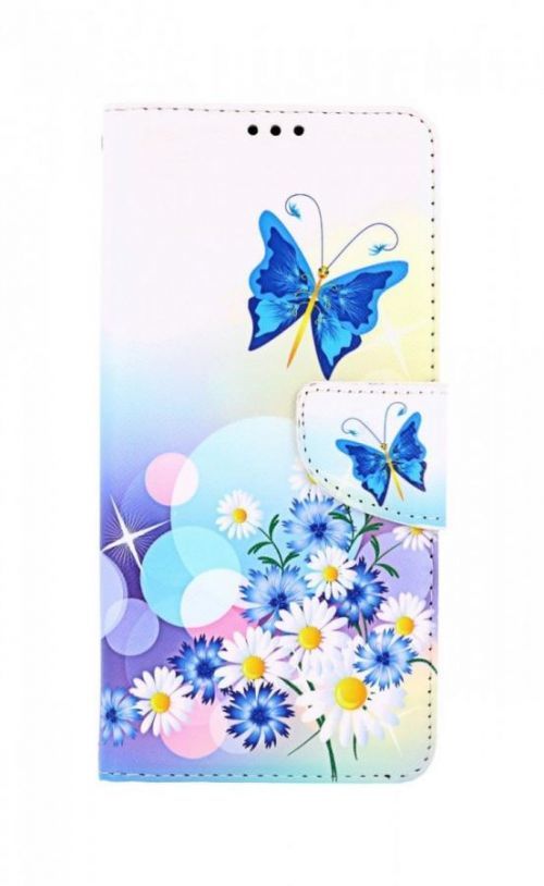 Pouzdro TopQ Xiaomi Poco M3 knížkové Bílé s motýlkem 58337