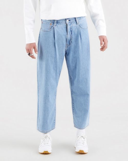 Levi's® Stay Loose Pleated Crop Jeans Modrá