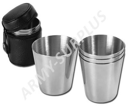 Sada hrnků (panák,štamprle) 4 kusy nerez 60ml s pouzdrem