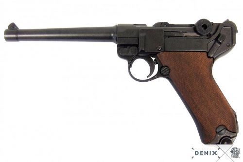 Pistole Parabellum Luger P.08  Německo 1898 s dřevěnou pažbou