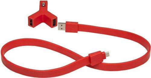 Autonabíječka 2x usb 2.1 a, červená + micro usb kabel 60cm
