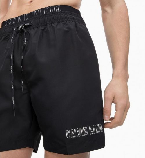 Šortkové plavky CALVIN KLEIN DOUBLE Waistband KM0KM00300 Black Barva: Černá, Velikost: XXL