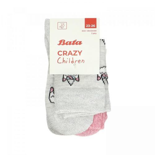 Šedo-růžové dívčí ponožky s jednorožci