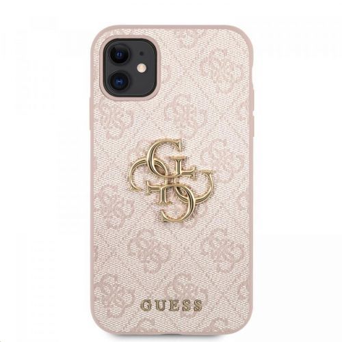 Zadní kryt Guess PU 4G Metal Logo GUHCN614GMGPI pro Apple iPhone 11, růžová