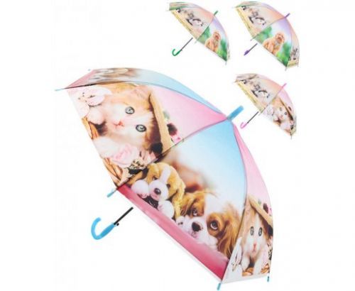 Deštník dětský s foto obrázkem pejsci a kočičky holčičí různé druhy